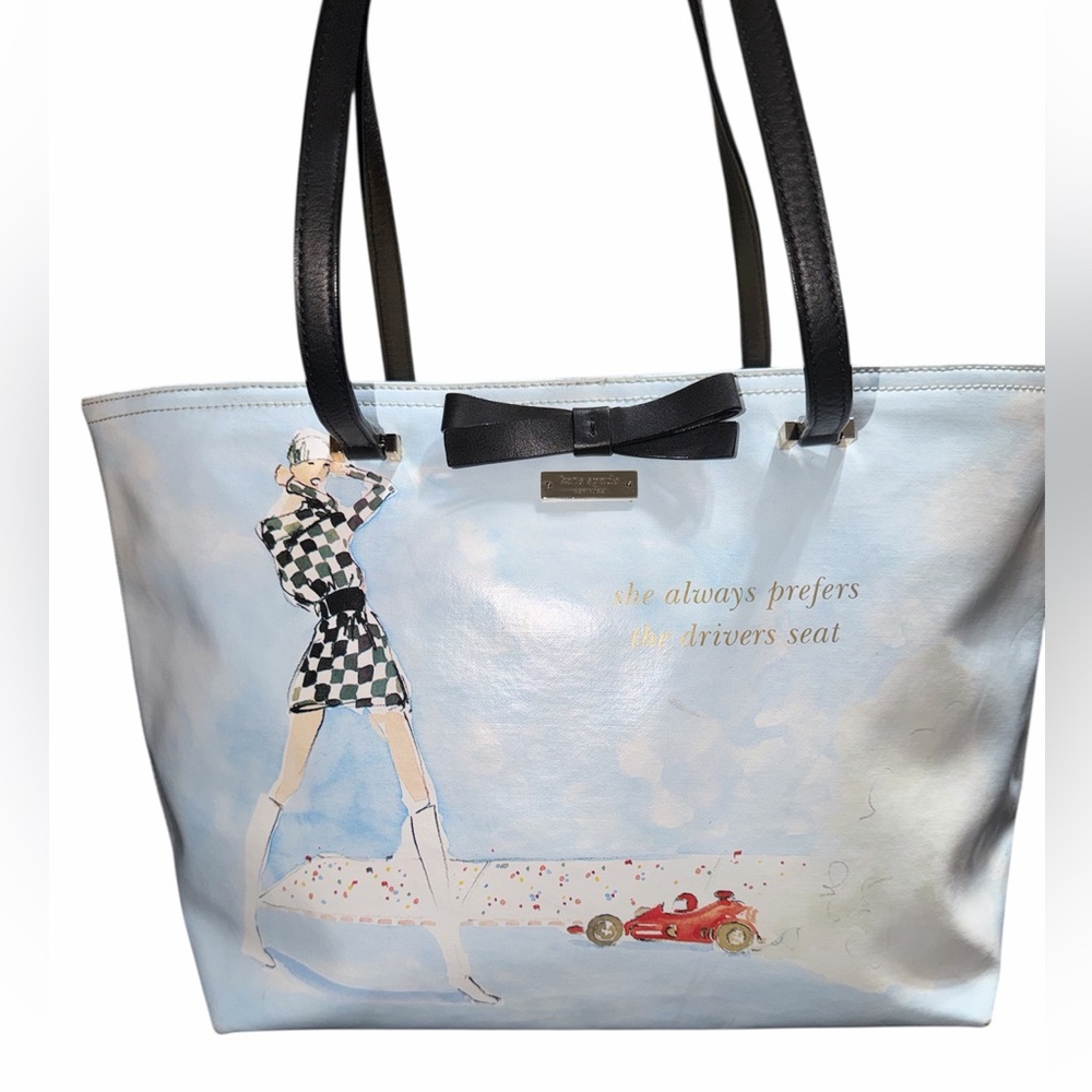 Kate Spade Blue and Black Tote Bag with COA